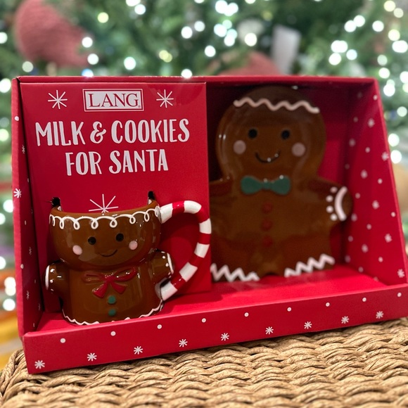 Lang Milk and cookies for Santa kid Christmas plate mug gingerbread - Picture 7 of 7